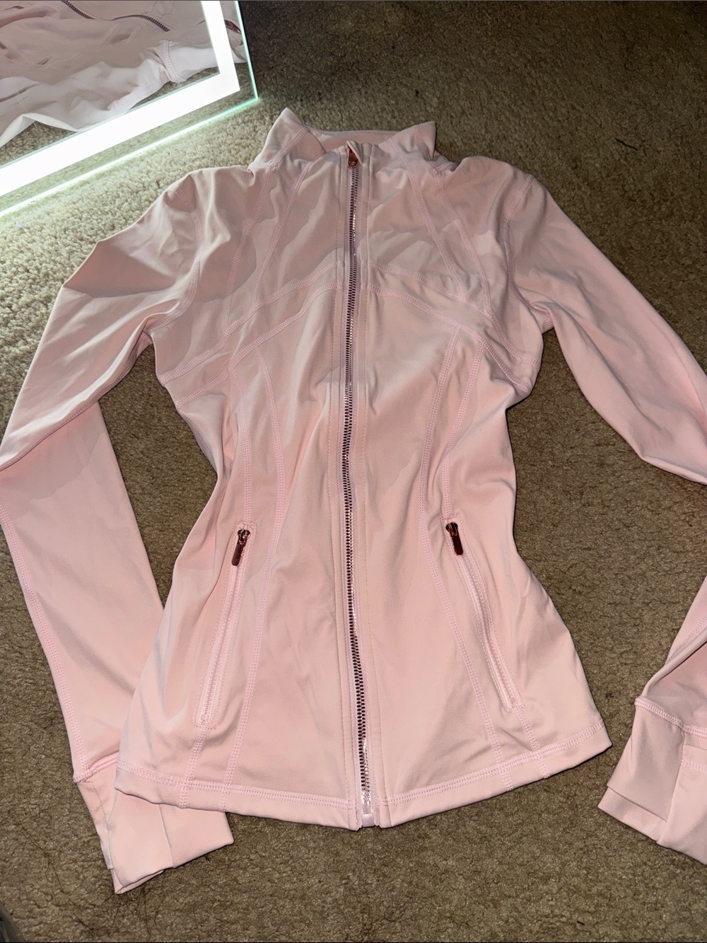 Light Pink Women's Zip-Up workout Jacket